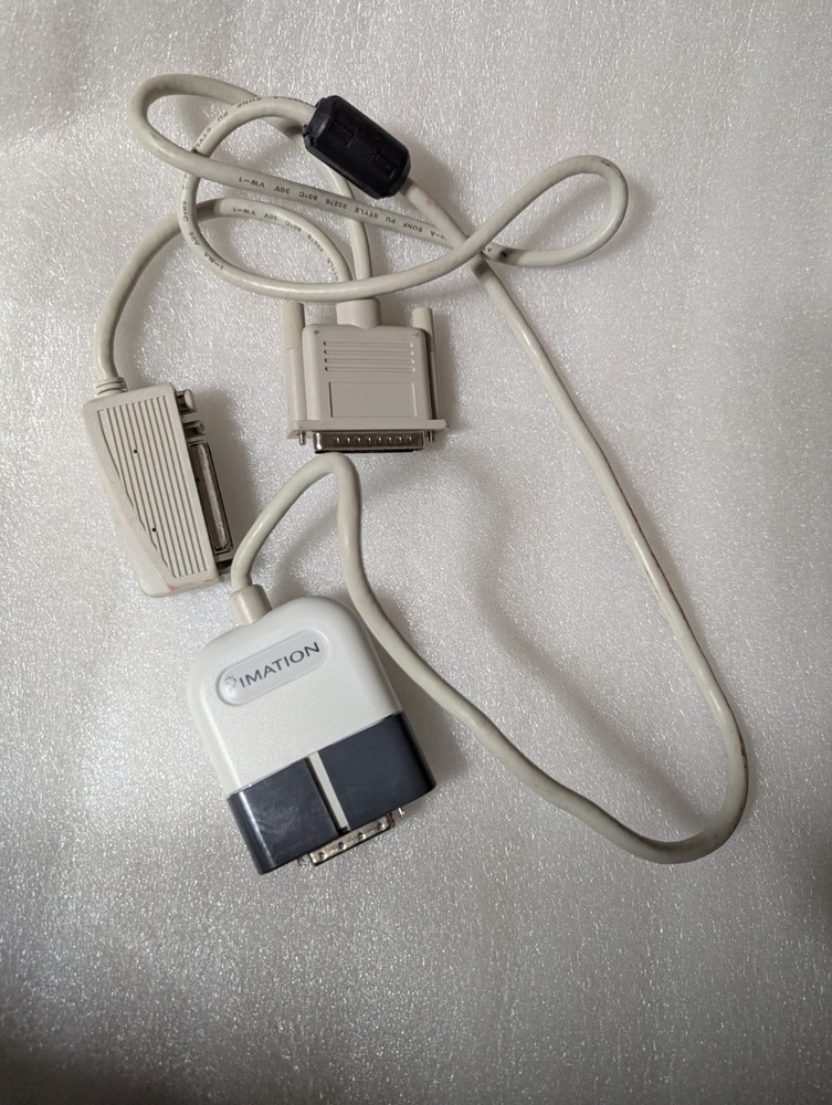 CABLE ONLY! (RARE) Imation Super Disk 120MB Parallel Port CABLE split Genuine