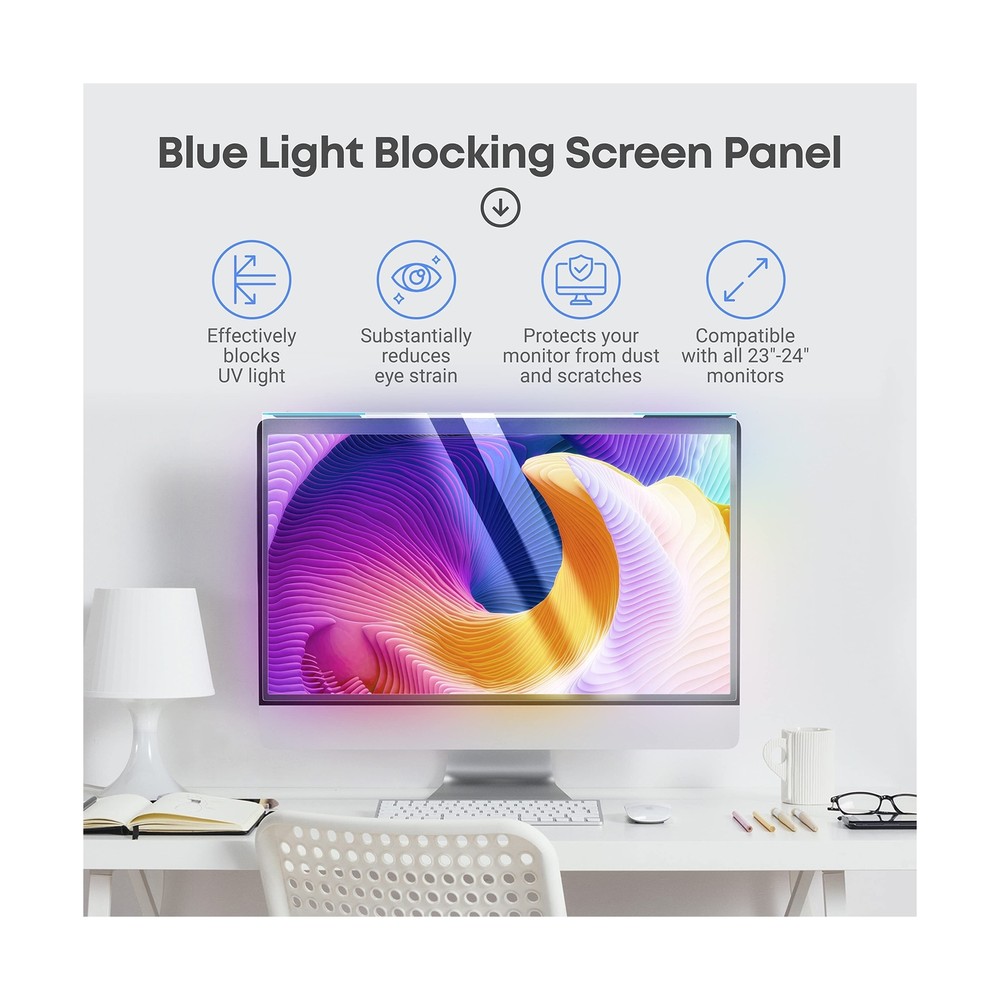 Universal Blue Light Blocking Screen Protector Panel for 23, 23.6, 23.8, 24 i...