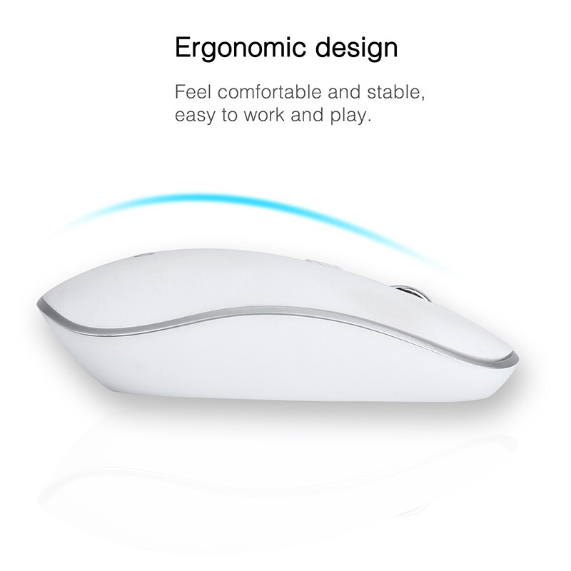 Wireless Keyboard and Mouse Combo - Full Size Slim Thin Keyboard Mouse 104 Keys