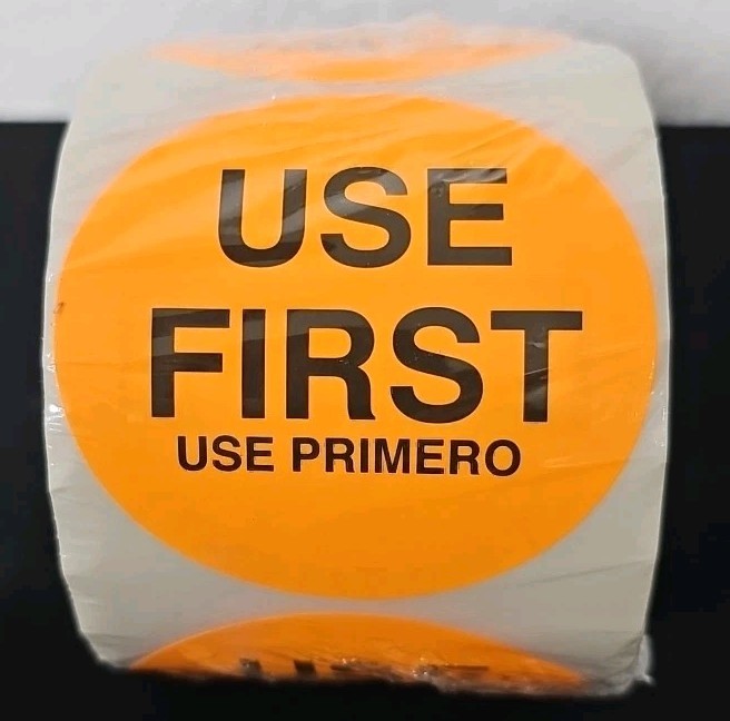 Use First  Orange Labels 3 In Diameter. G6