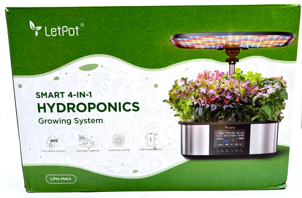 LetPot LPH-MAX Smart 4 in 1 Hydroponics Growing System With Auto-Adding Nutrient