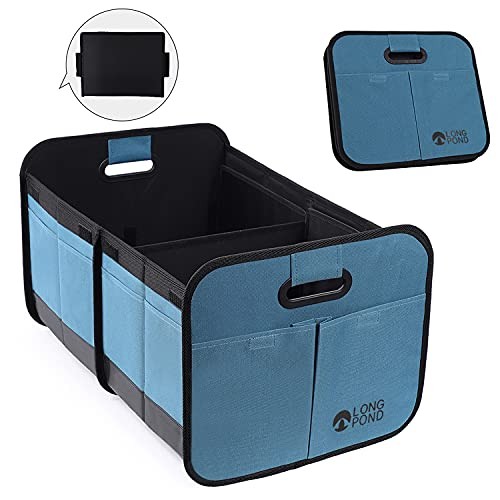 Car Trunk Organizer Storage SUV Foldable Cargo Storage Containers with 9 Blue