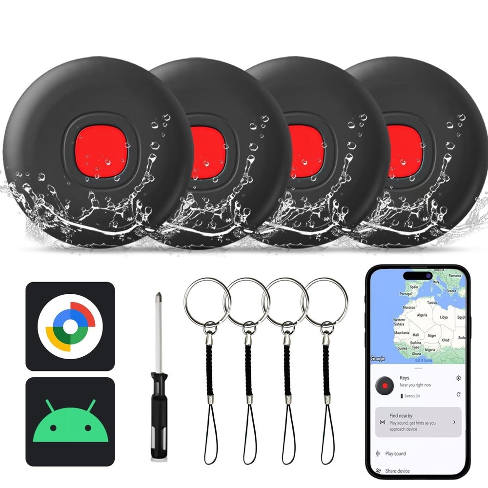 Bluetooth Smart Tags-4 Pack for Android, Smart Tags for Android, Google Certi...