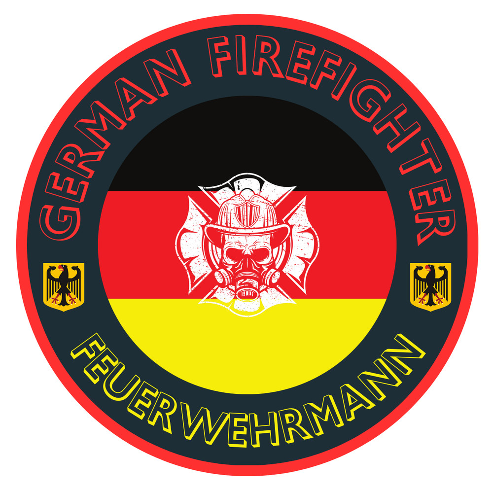 3" German Firefighter helmet sticker