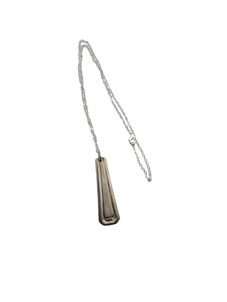 Vintage Amherst Oneida Silverplate Flatware Repurposed Pendant Necklace 18 Chain