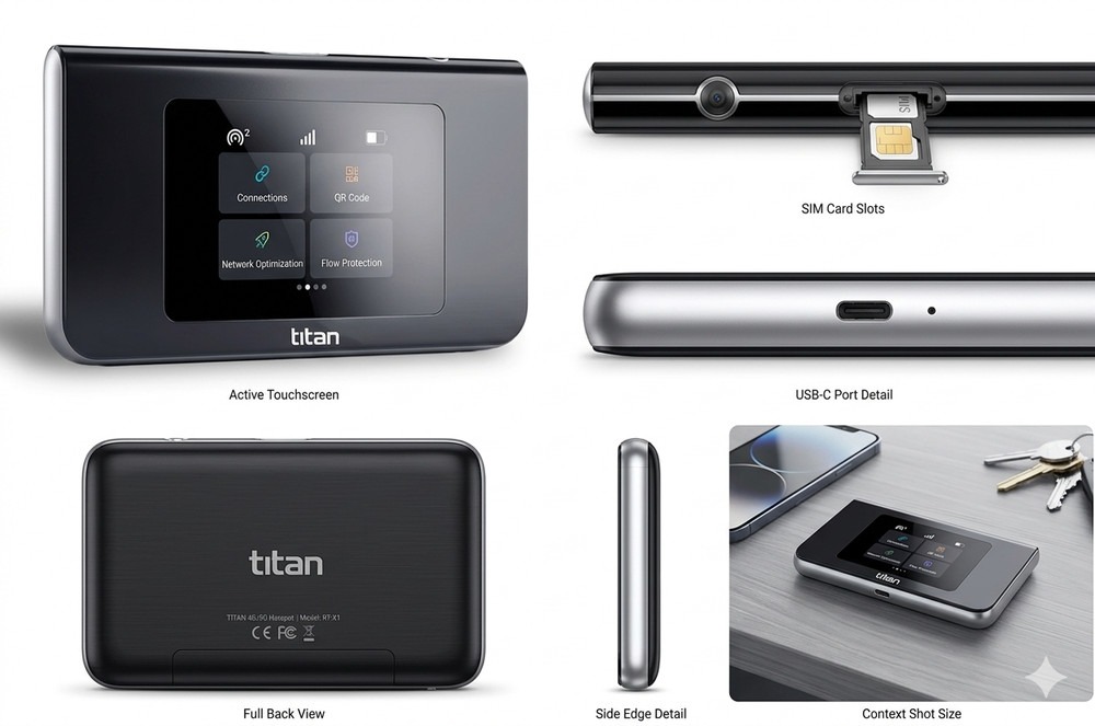 Titan Mobile WiFi Hotspot Device, Connect Upto 10 Devices