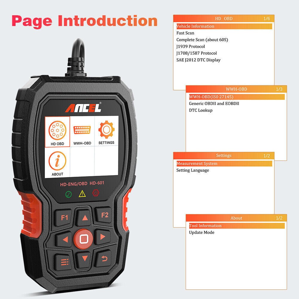Heavy Duty Truck Scanner All System Diesel Diagnostic Check Engine Code Reader