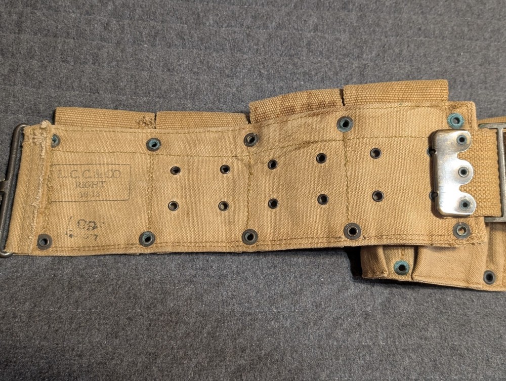 Original WWII L.C.C Co. 1918 Mounted Ammo Belt