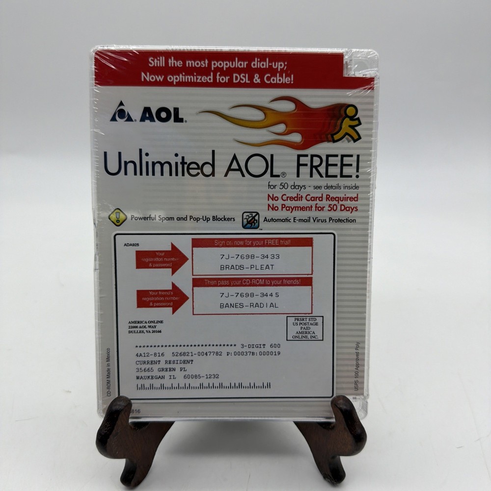 America Online AOL Unlimited Sealed Package Never Opened!