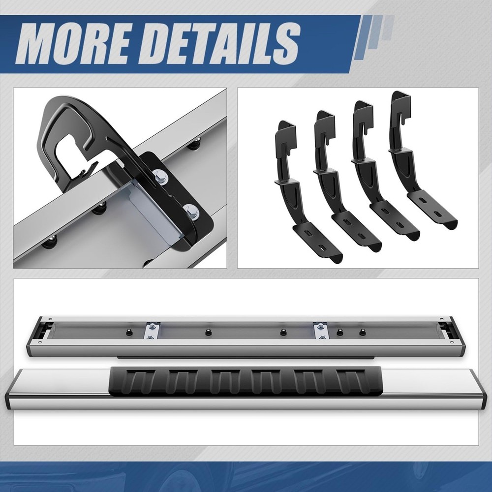 Running Boards Pair for 2007-2019 Silverado Sierra Regular Cab Side Steps Bars