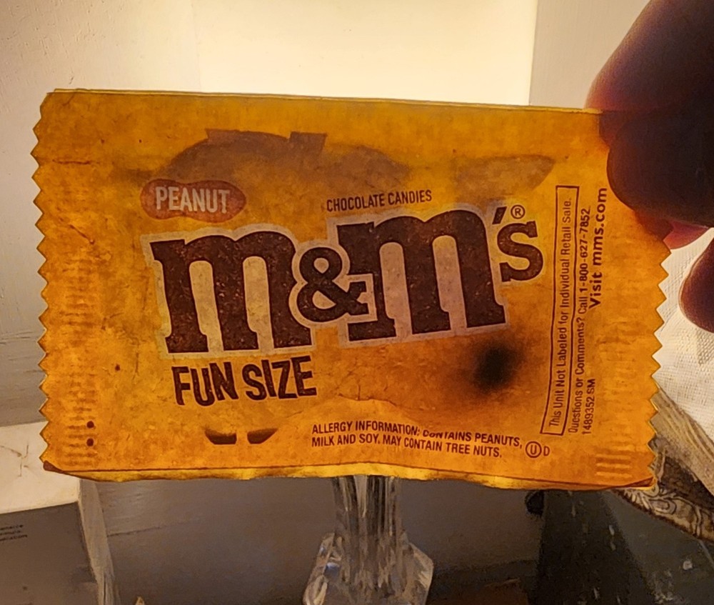 Unopened M&M's Package With Single Candy Inside