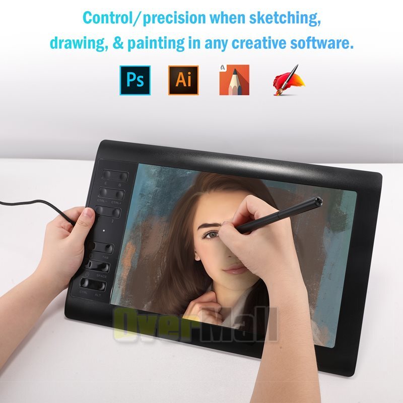 Digital Graphic Drawing Tablet with Screen Pen Display 12 Shortkey for Android