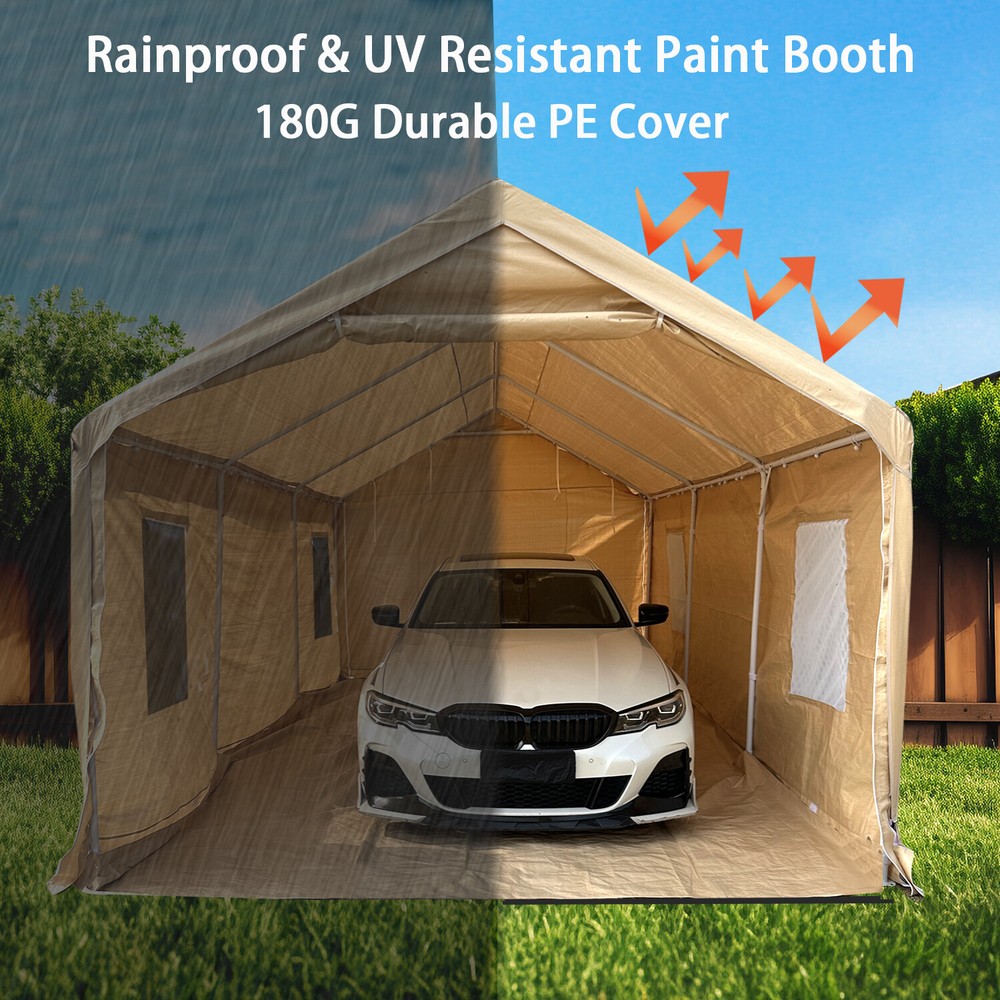 Rainproof Portable Paint Booth 20X12X10FT Spray Booth with Replaceable Floor