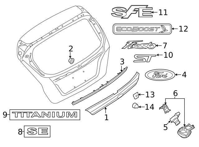 Genuine Ford Rear Camera Bracket D2BZ-19H421-A
