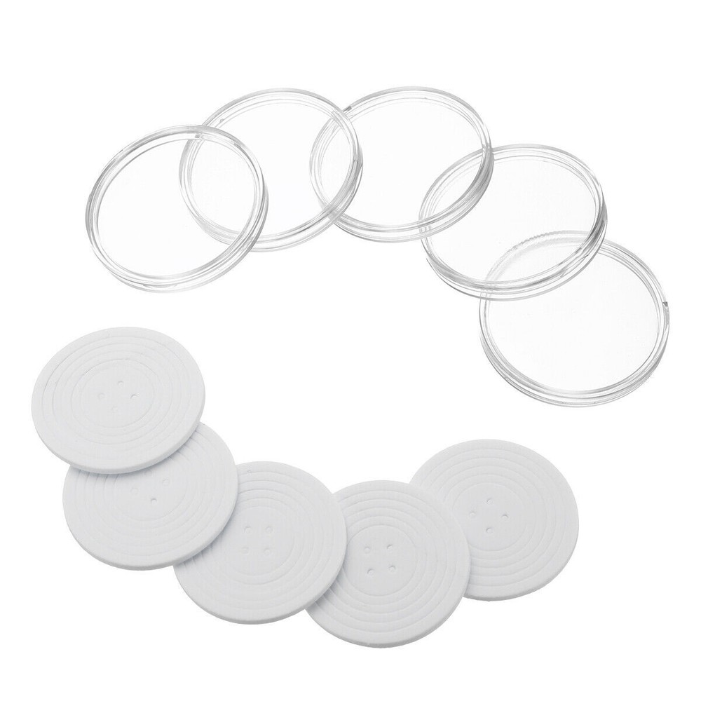 100PC 46mm Clear Coin Storage Box Round Plastic Case Capsules Container Holder