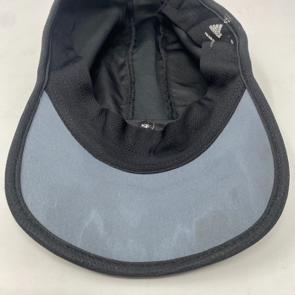 Adidas Running Athletic Mesh Hat Hook & Loop Strapback Black Lightweight Gym