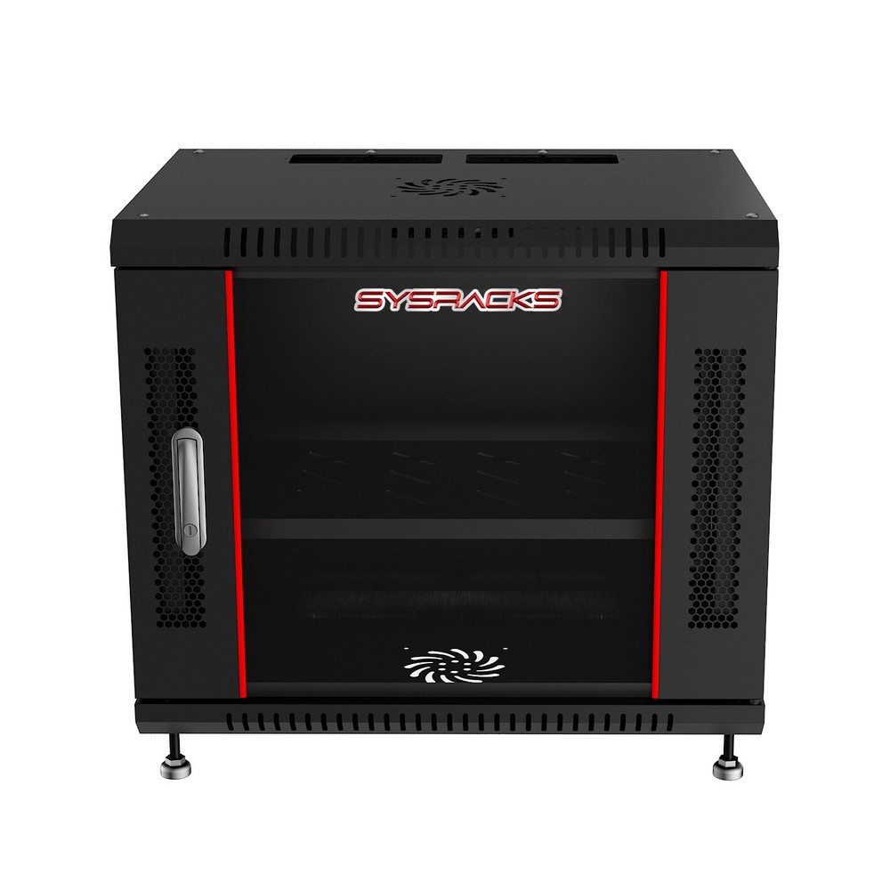 6U Wall Mount Server Rack Network Cabinet Data AV 24-inch Depth Locking BLACK