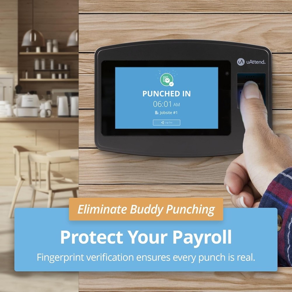 JP2000 Payroll Time Clock – Cloud Payroll Engine with Biometric & RFID, Time 219