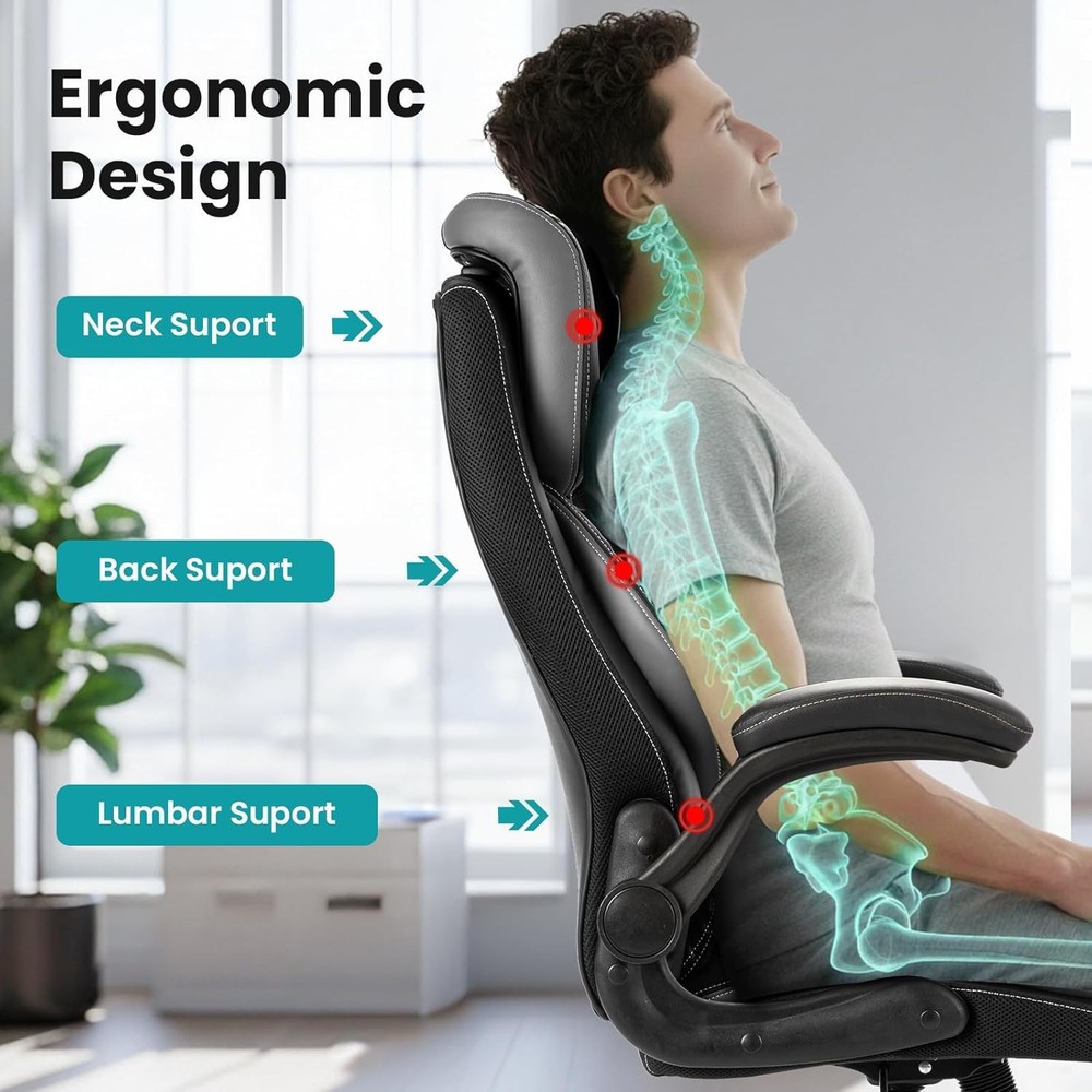 Executive Office Chair 400lbs Ergonomic Computer Desk Chair Adjustable Headrest