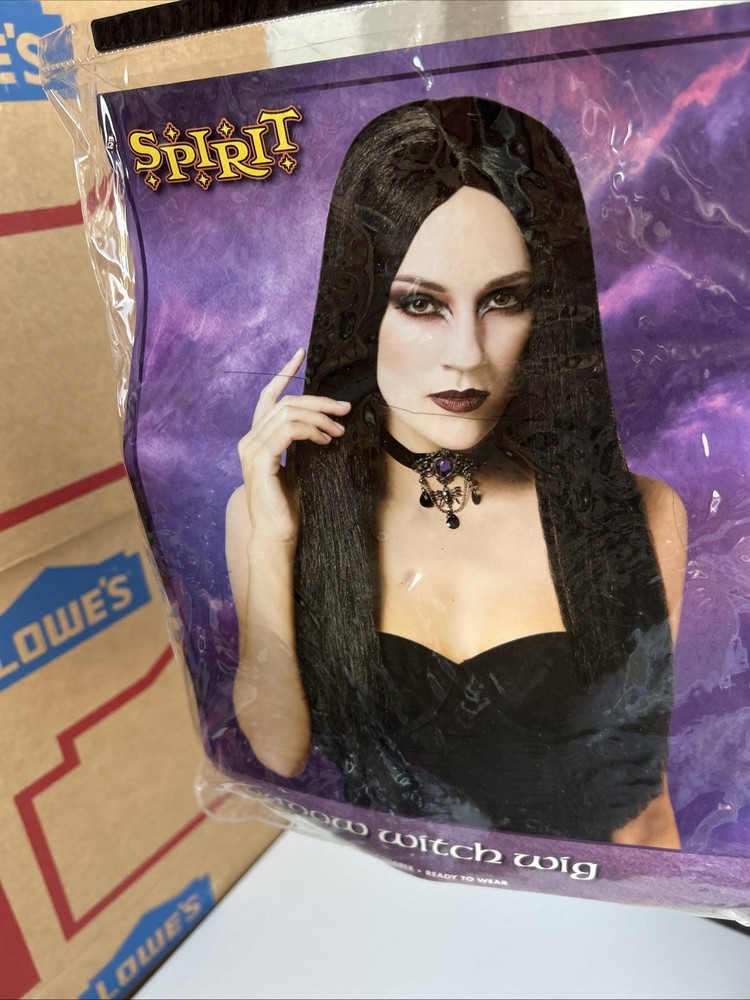 Spirit Halloween Shadow Witch Black Wig (NEW)