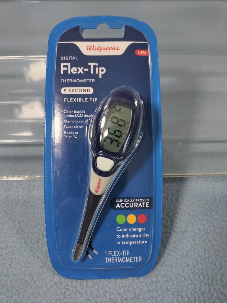 NEW SEALED DIGITAL FLEX-TIP THERMOMETER 5 SECOND FLEXIBLE TIP MEMORY RECALL