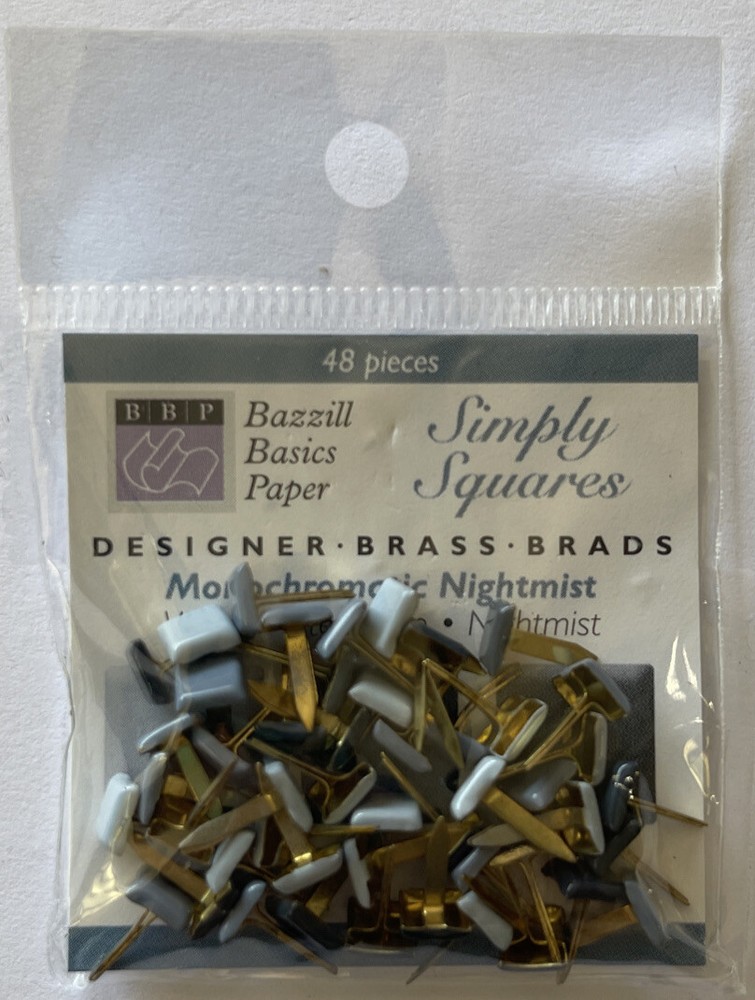 MONOCHROMATIC NIGHTMIST Square Matte Finished Metal Brads(36pc) Bazzill•Split•••