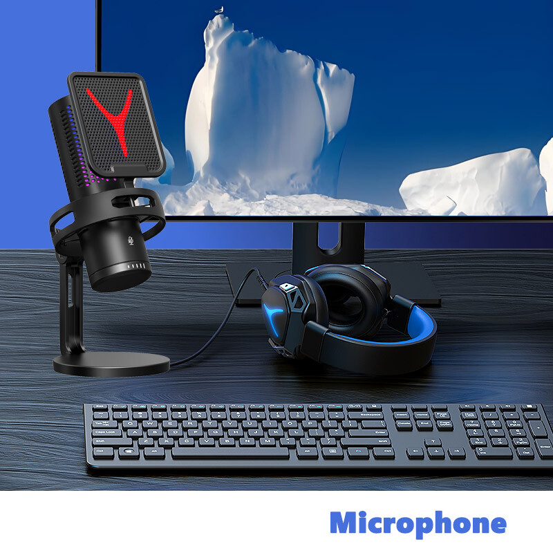 Gaming Microphone USB Computer Microphone for PC Mac PS4/5 Condenser Podcast RGB