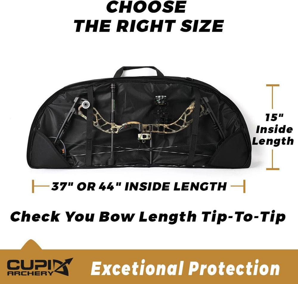 Compound Bow Case Soft Light-Weight Bow Bag with Arrow Pocket and Backpack Strap
