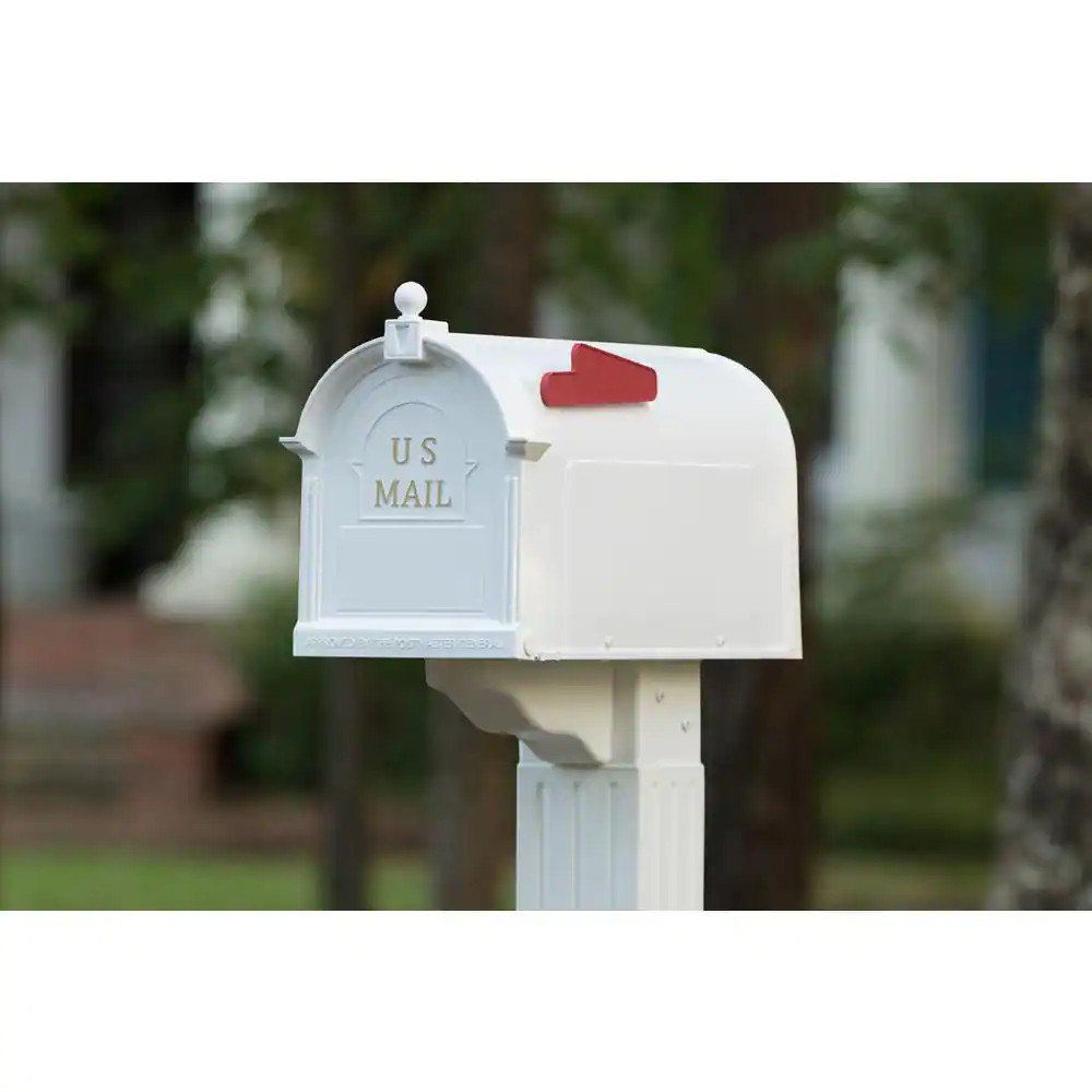Craftsman Mailbox and Post Kit, White