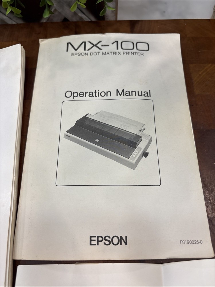 Epson MX-100 Printer Manual Lot Operation + GRAFTRAX Plus Guide Vintage