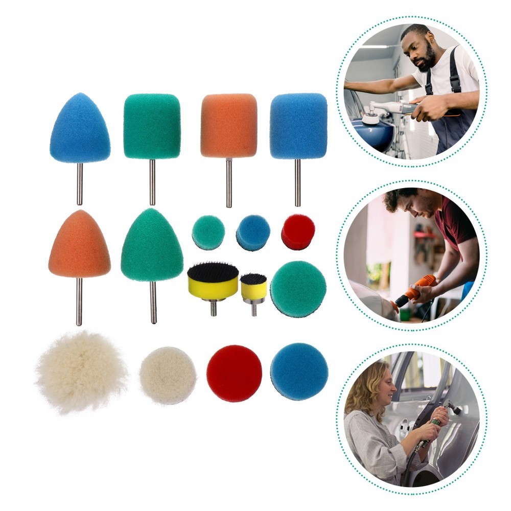 16 Pcs Car Buffer Pads Polisher Sanding Polishing Buffing Sponge