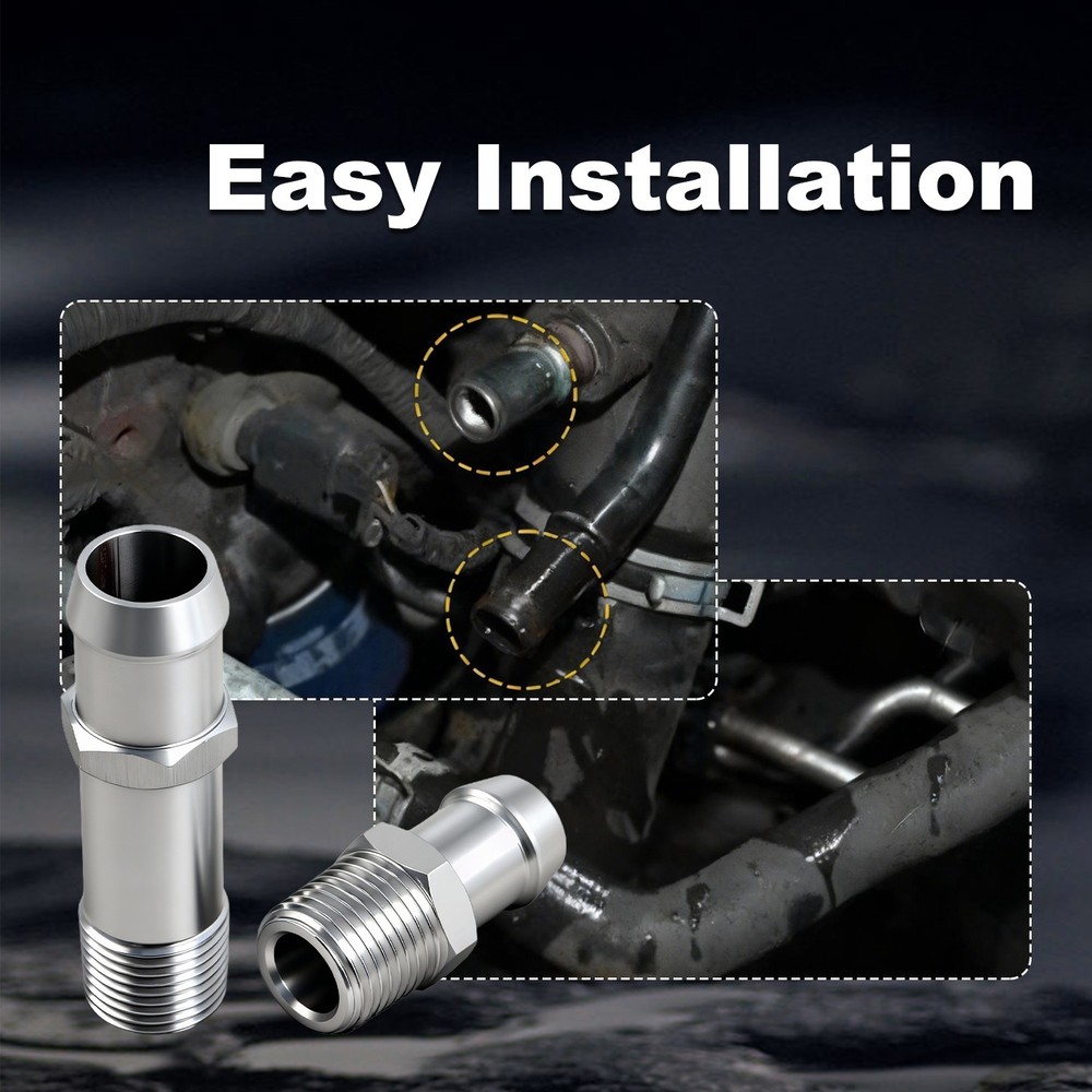 2PCS Heater Hose Threaded Connector for Chevy SBC Engines