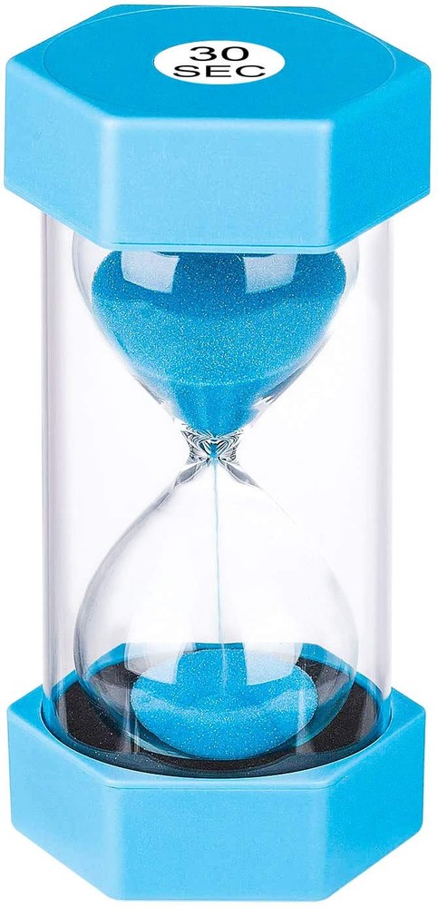 Large 30 Second Sand Timer, Colorful Durable Hourglass Sand Clock, Plastic Bl