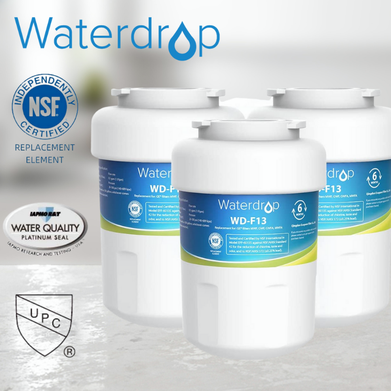 Waterdrop MWF® Refrigerator Water Filter, Replacement for GE® Smart Water,1 Pack