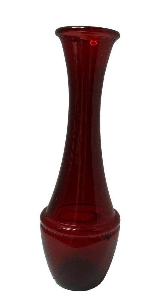 VTG BEAUTIFUL RUBY RED ART GLASS 9INCH BUD BASE