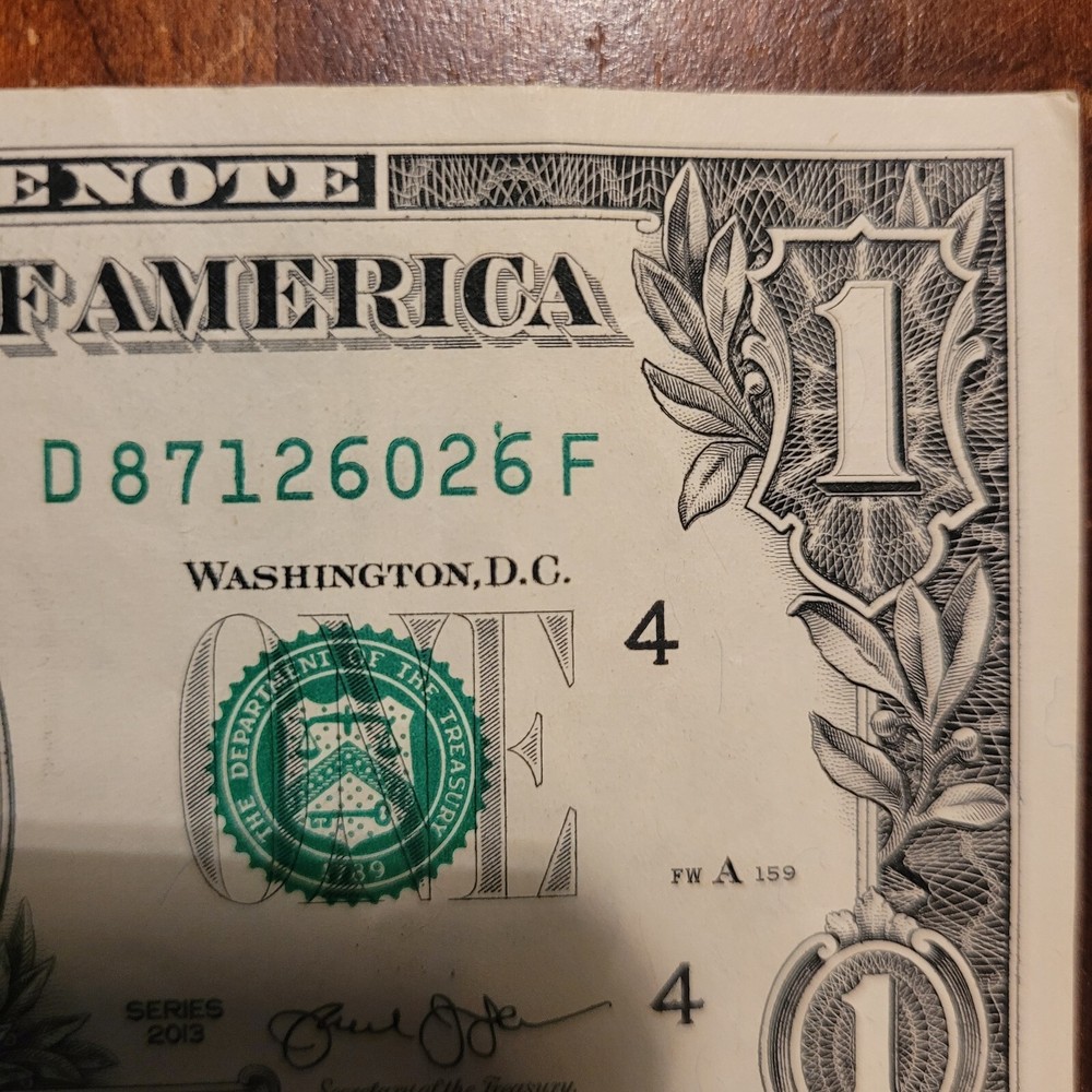 1 Dollar minor ink error Banknote