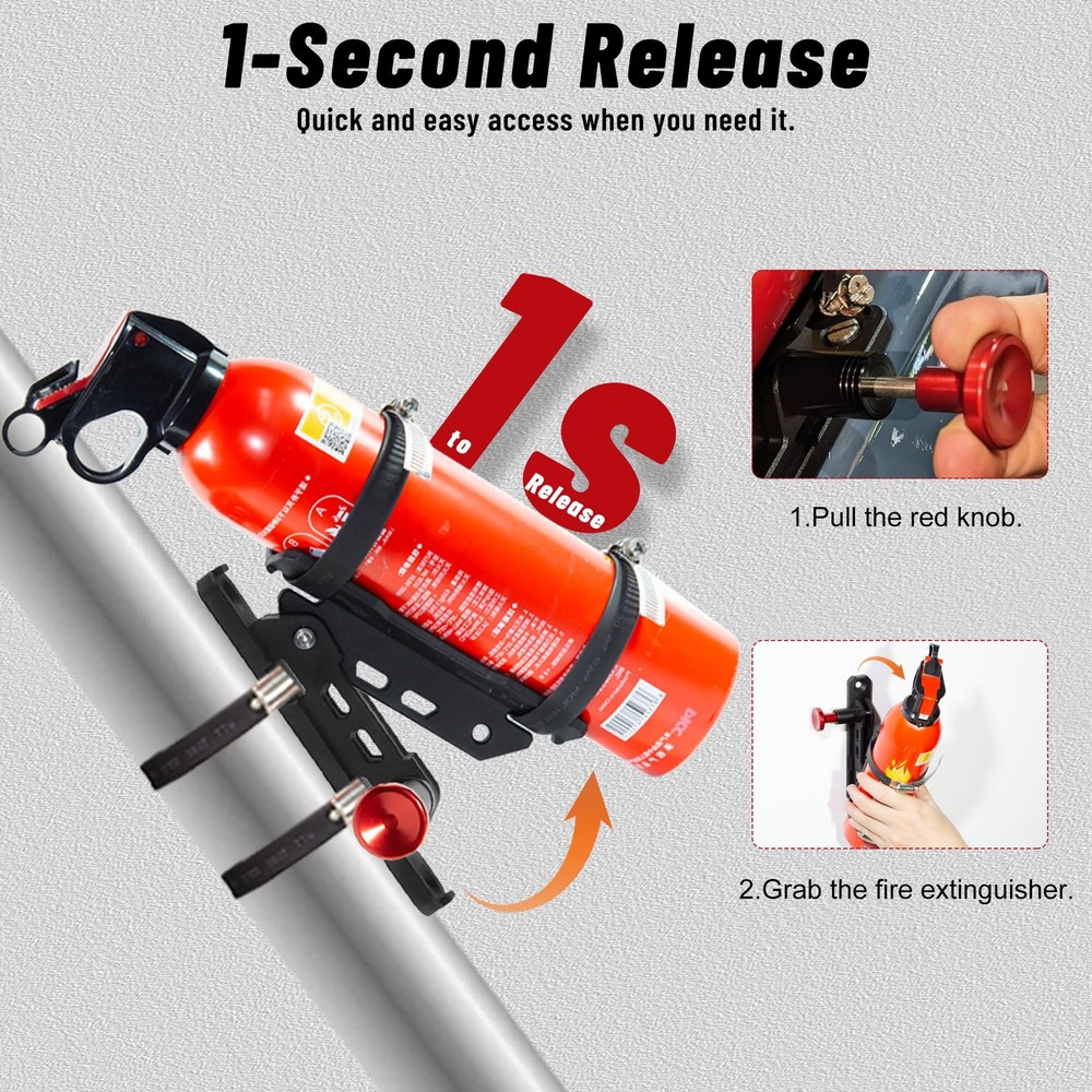 Fire Extinguisher Mount for Vehicle - Quick Release Fire Extinguisher Bracket...