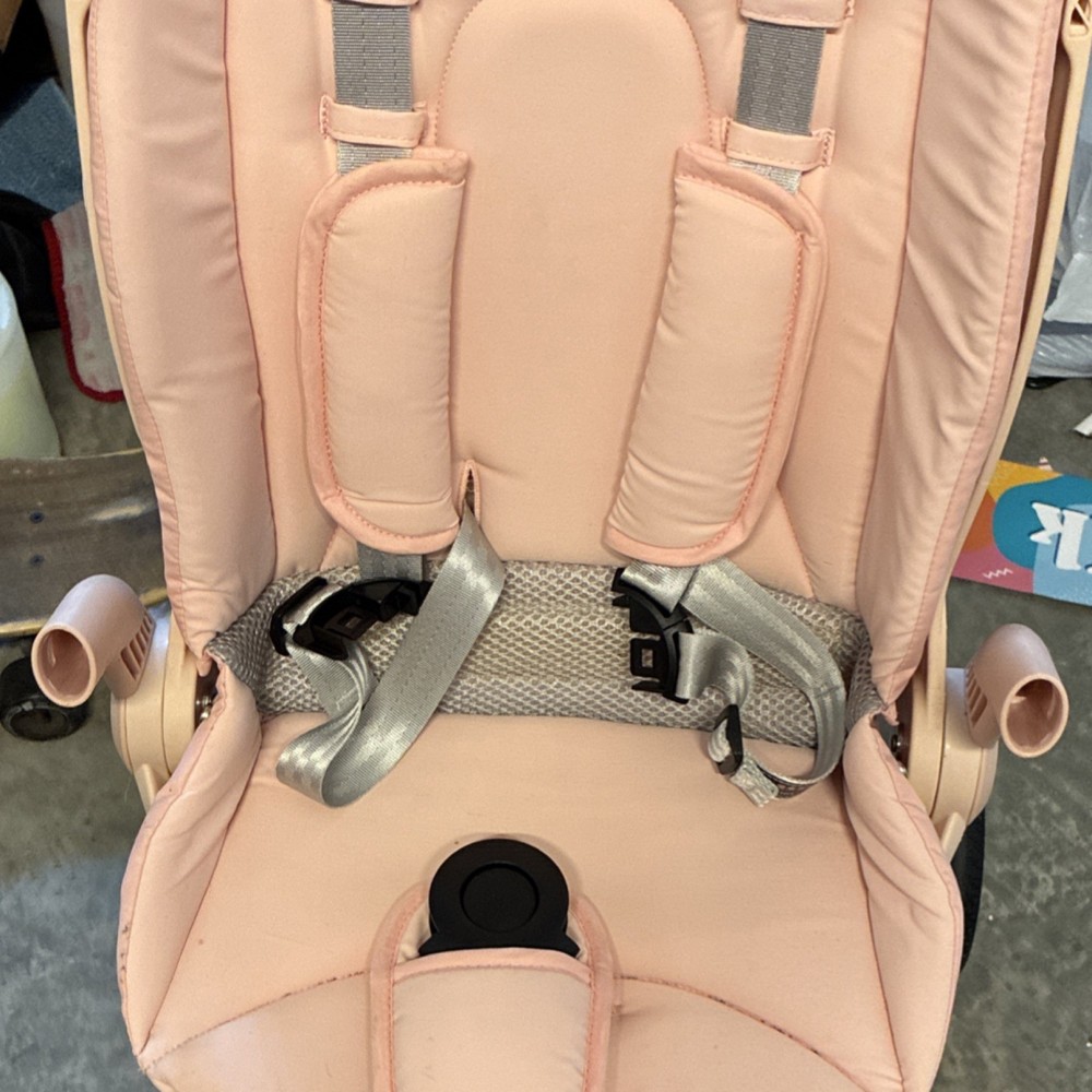 HaShow Q2 Pink Stroller Adjustable Handle Backrest Harness Storage Basket