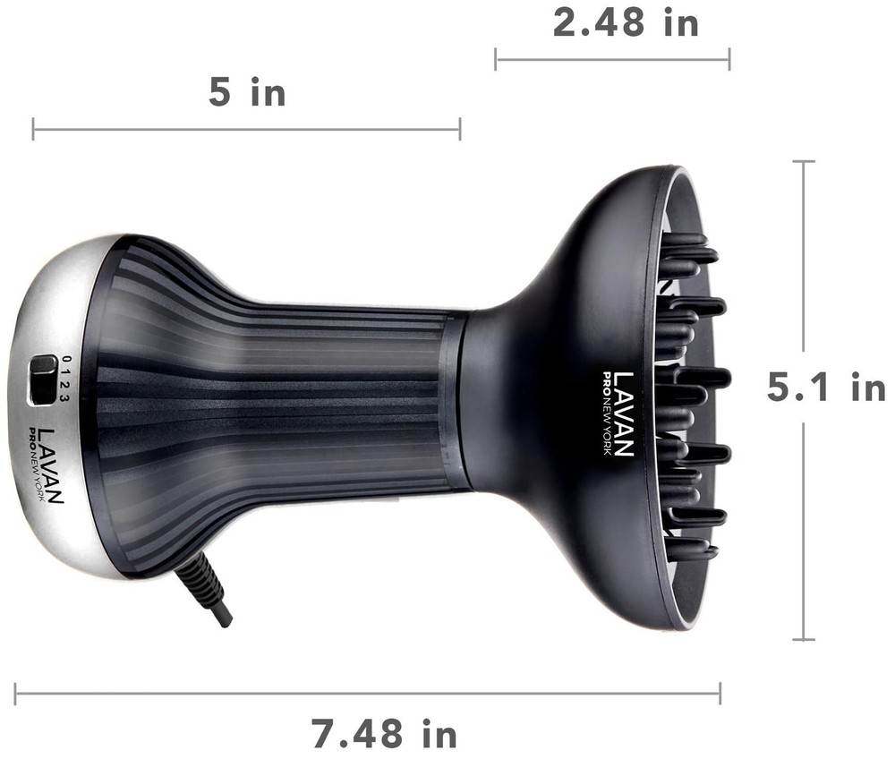 Diffuser Hair Dryer for Curly – Ionic Technology with SILVER