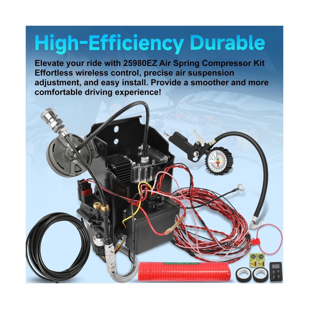 25980EZ Wireless On Board Air Compressor System, Air Spring Compressor Kit, w...