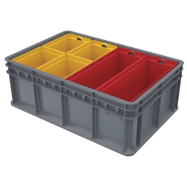 Akro-Mils 38358Gry Solid & Stackable Straight Wall Storage Container, 11.2 Gal,