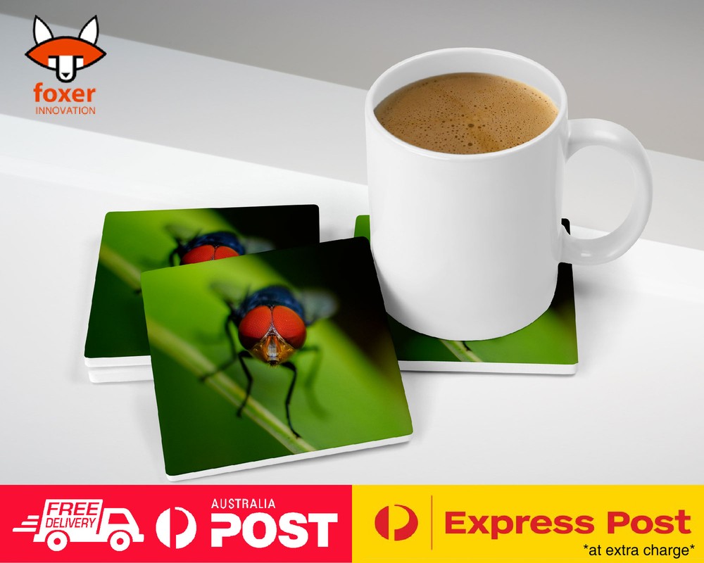 COASTER COFFEE DRINKING MAT|RED EYES FLY INSECT