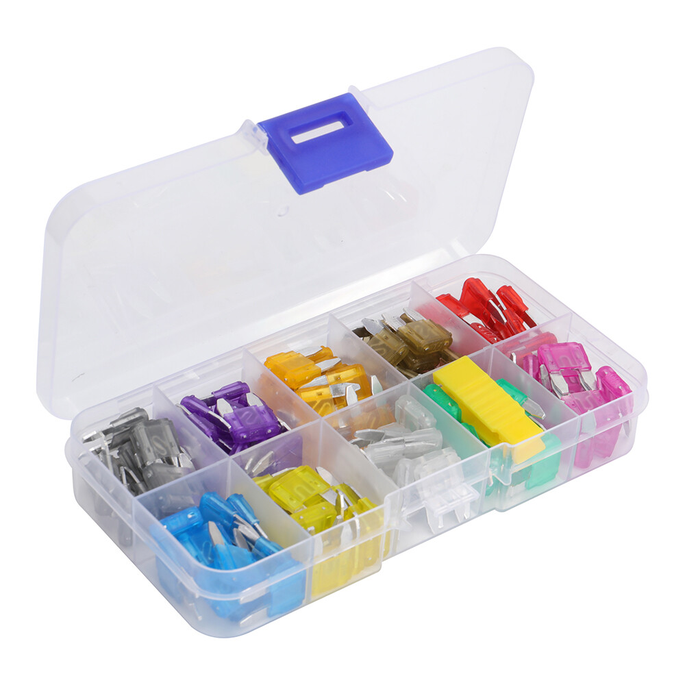 120-Piece Auto Fuse Assortment – Mini Blade Style w/Extractor