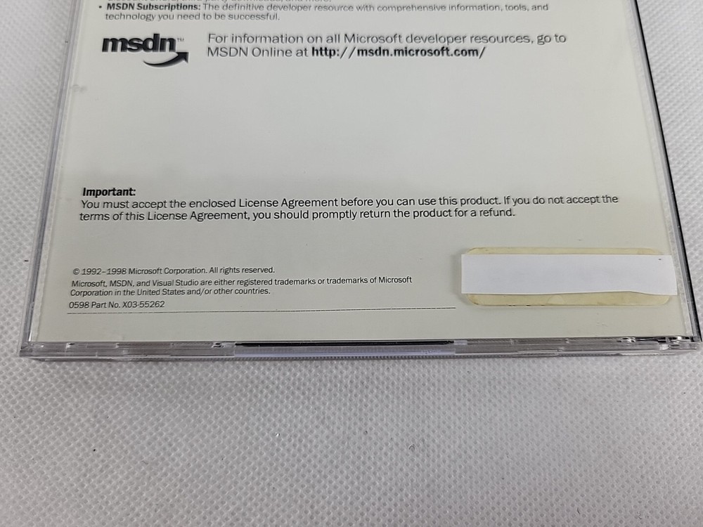 Microsoft MSDN Library Visual Studio 6.0 2 Disc With Code Tested and Working