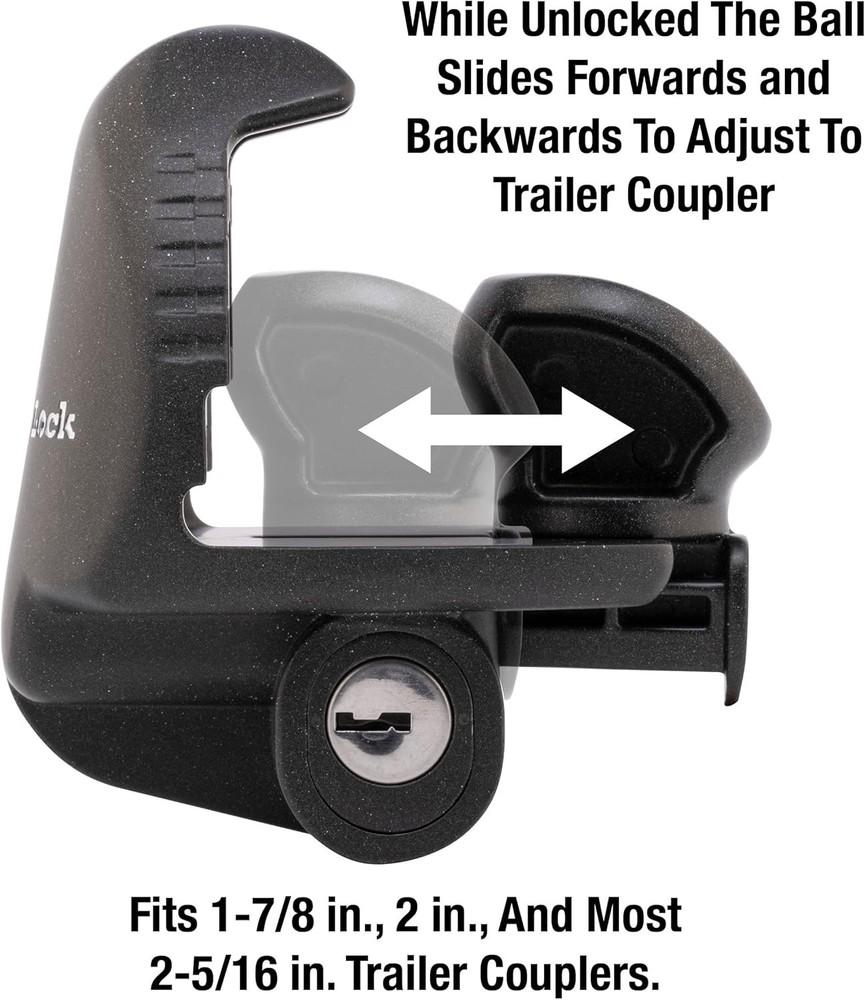 Master Lock 379ATPY Universal Trailer Hitch Lock, Black