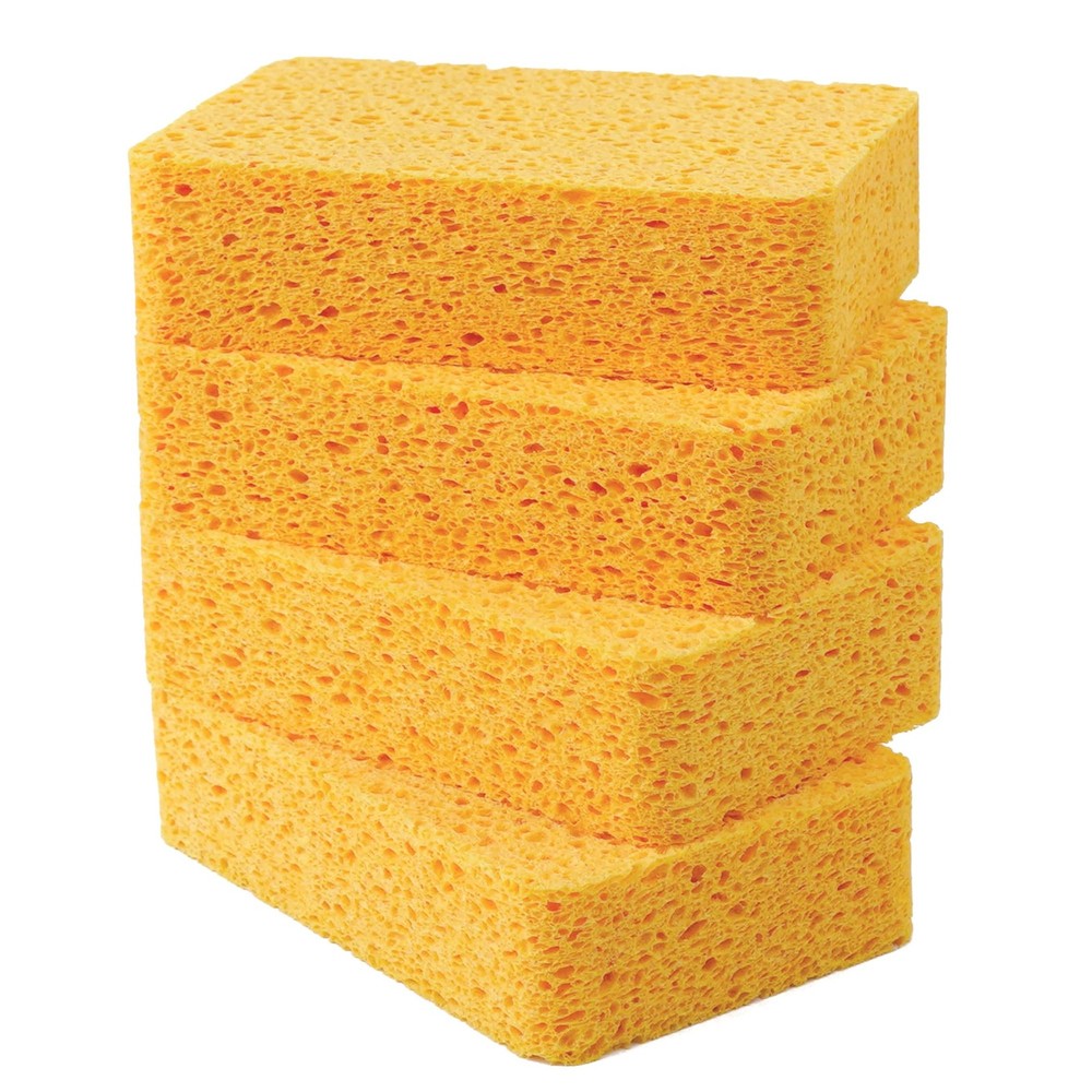 NBStarTech Kitchen Sponges – 4 Pack Large Cellulose Dish Original, Beige