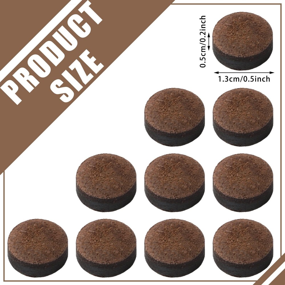20 Pcs 13mm Billiard Pool Cue Tips Replacement Pool Stick Tips with Storage Box