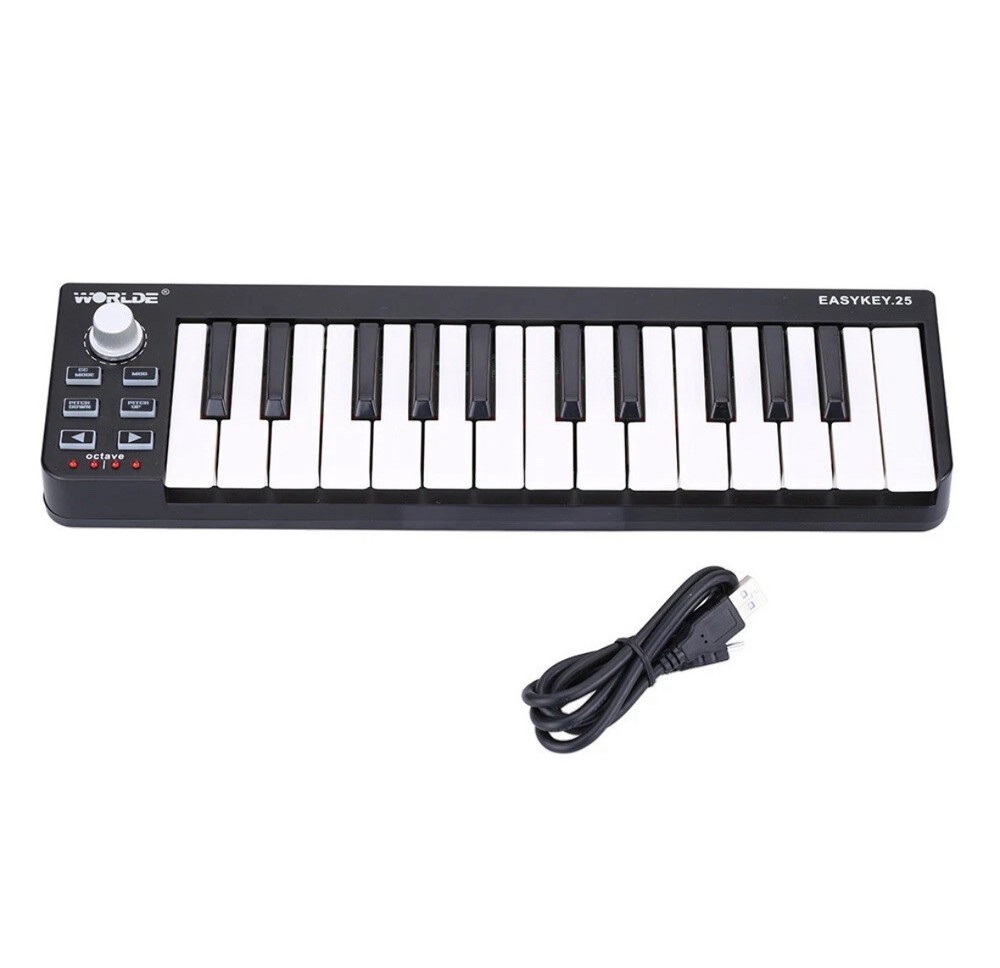 Worlde Easykey.25 Portable 25-Key Mini USB MIDI Keyboard Controller Programmable