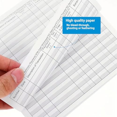 Pack Checkbook Register, Check Registers for Personal Checkbook, 6" × 3", 12
