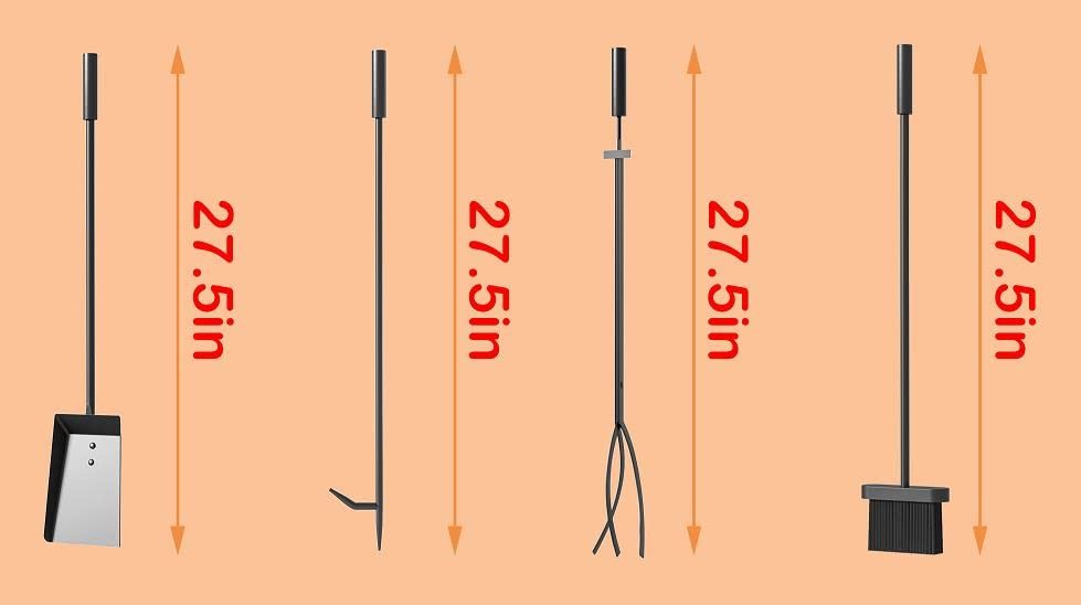 5 Pcs Fireplace Tools Set Handcrafted Holder Outdoor Fire Pit Sets Indoor
